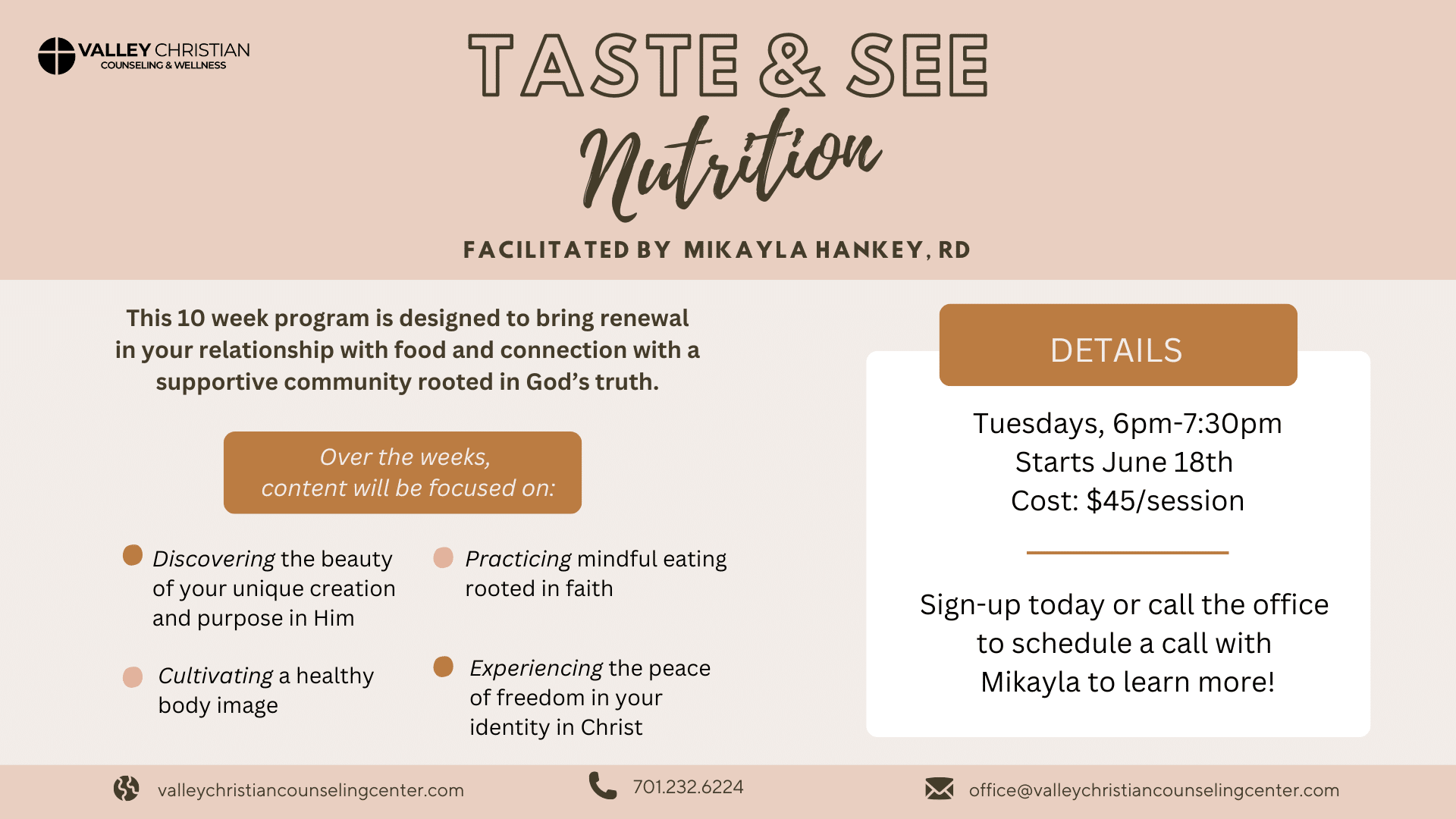taste and see nutrition